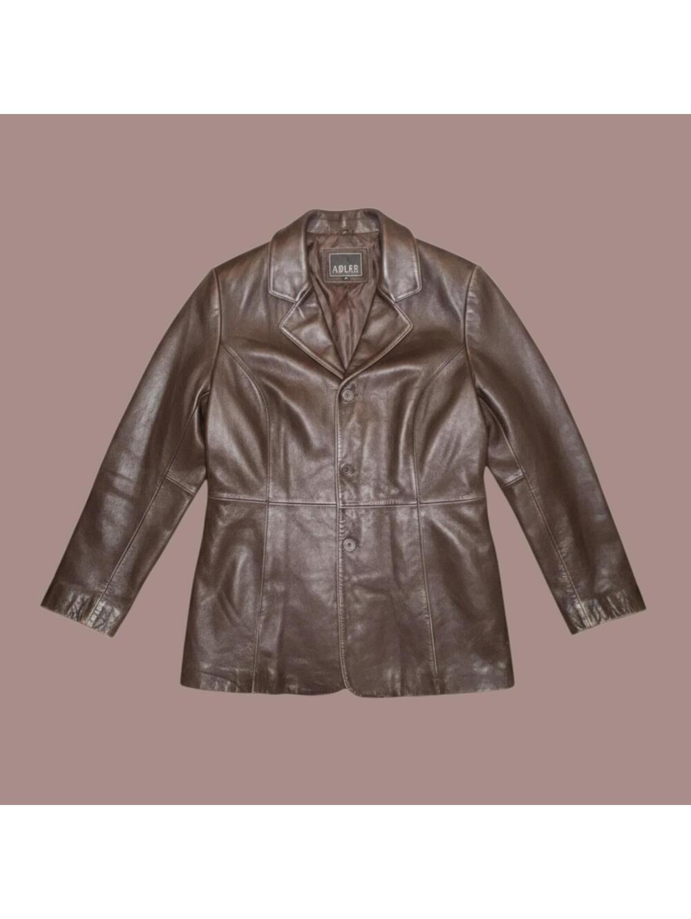 Alder Brown Leather Blazer Jacket